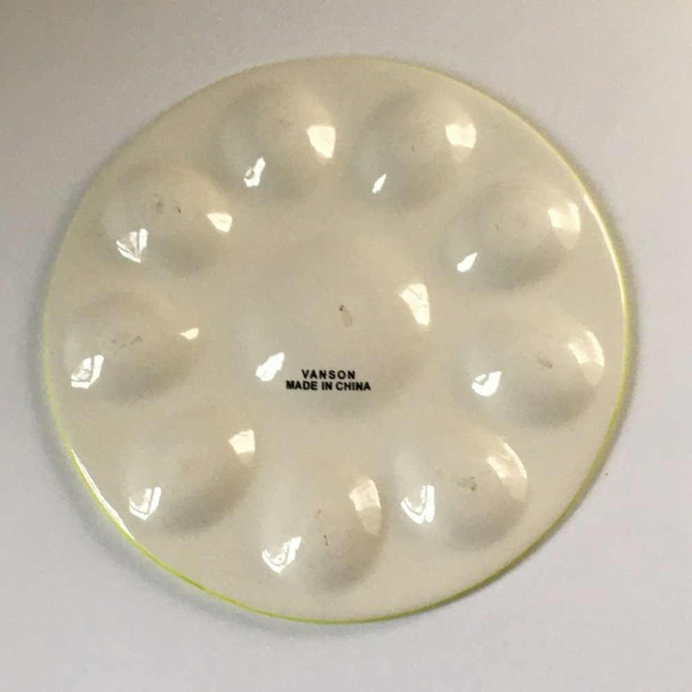 Easter deviled egg serving platter ceramic - Picture 2 of 5